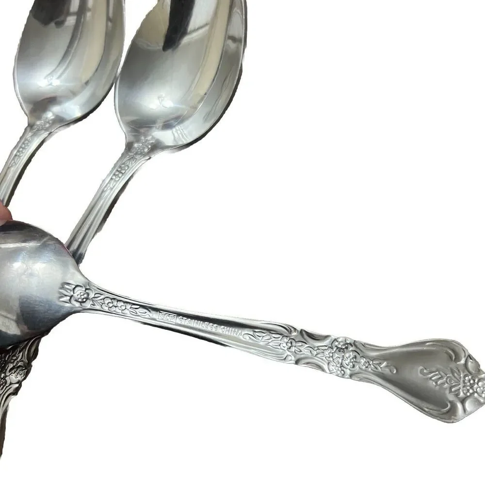 SET OF 3 JC PENNEY HOME COLLECTION STAINLESS STEEL  SPOONS